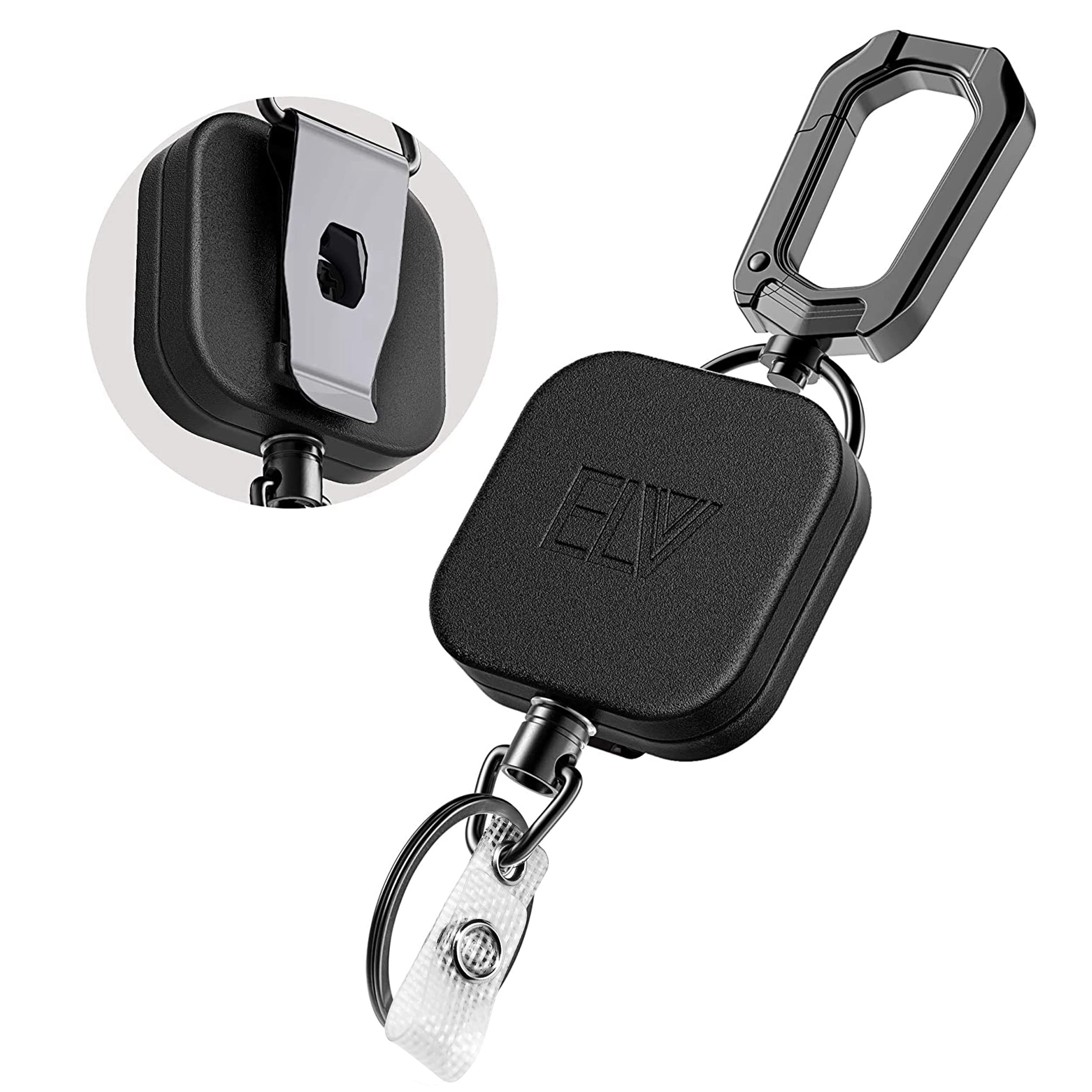 Buy ELV Retractable ID Badge Holder, Heavy Duty Metal Body and Dyneema