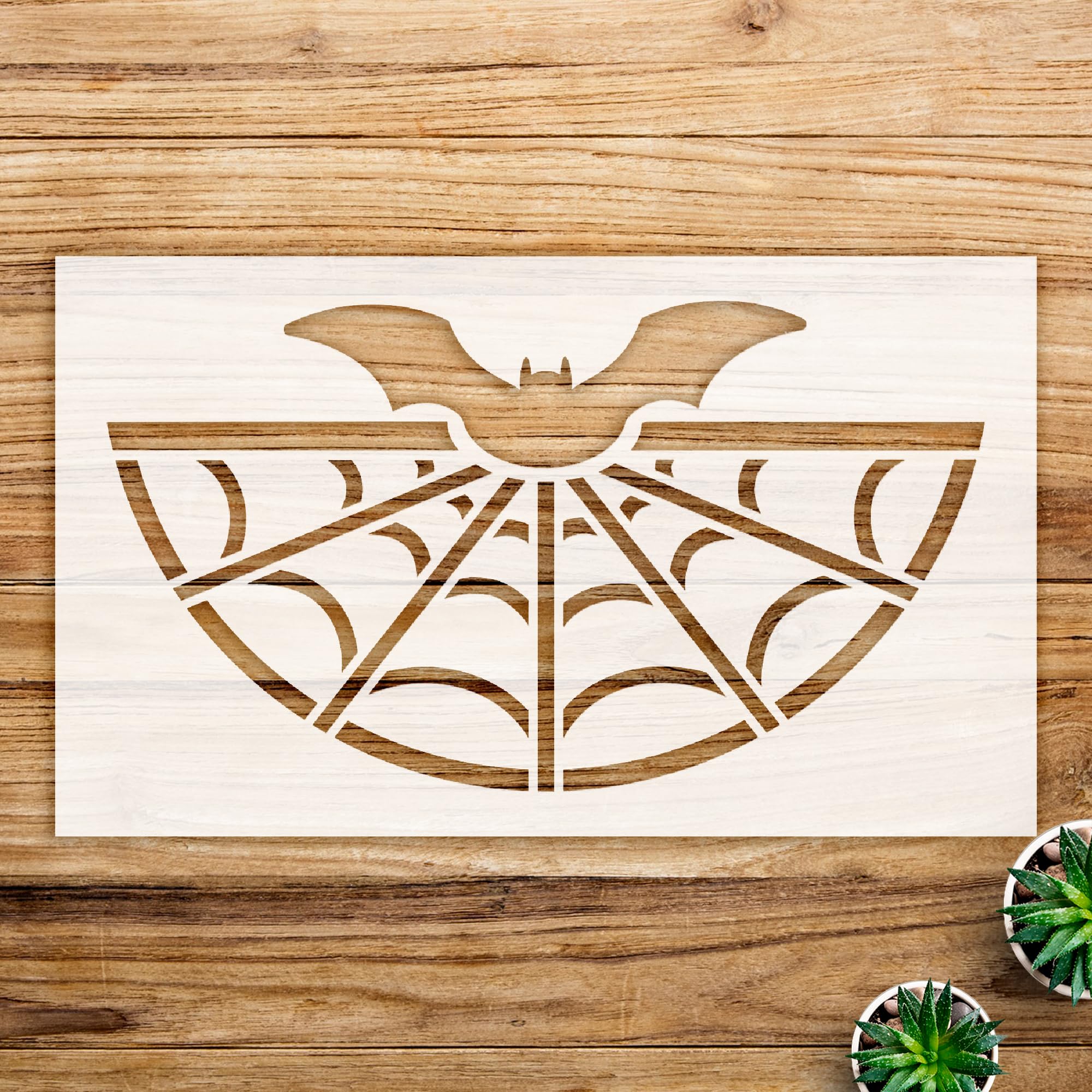 Flying bat Stencil Pattern for Walls and Crafts, Reusable Mylar Template, Spooky Design for Halloween Decor and Embellished Doors - Size A4 (11.0