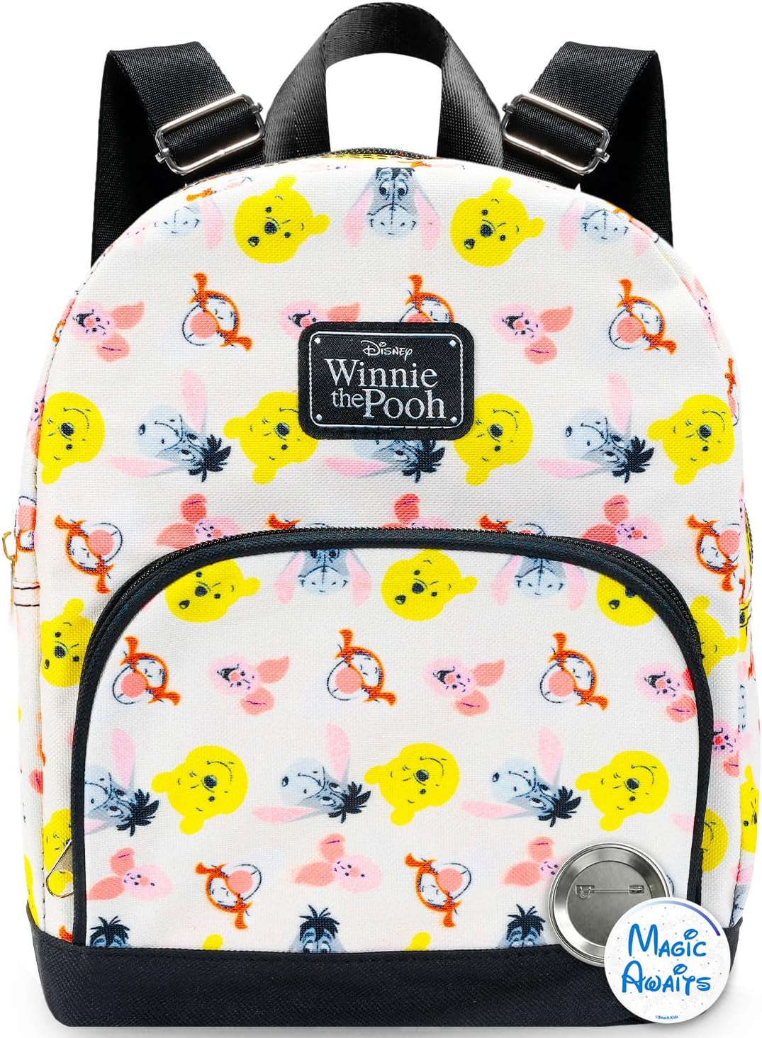 Disney Winnie the Pooh Mini Backpack - 10" Canvas Disney Pooh Backpack with Front Pocket | Women, Teens, Kids