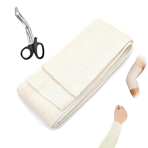 Vendaje de compresión tubular elástico de alta calidad, tamaño C, 2.65 pulgadas x 10 pies. Envolturas elásticas reutilizables más un par de tijeras