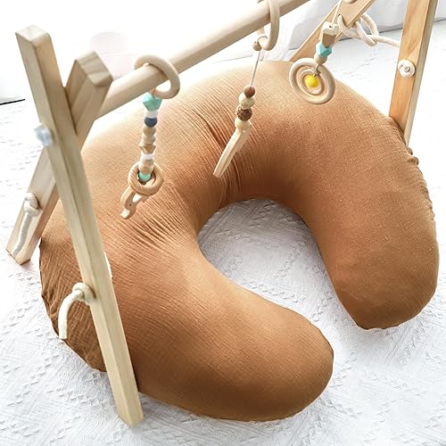 Miniatura 6 de GFU Paquete de 2 fundas de almohada de muselina para lactancia, funda de almohada suave para madres que amamantan, funda extraíble para bebé niña y