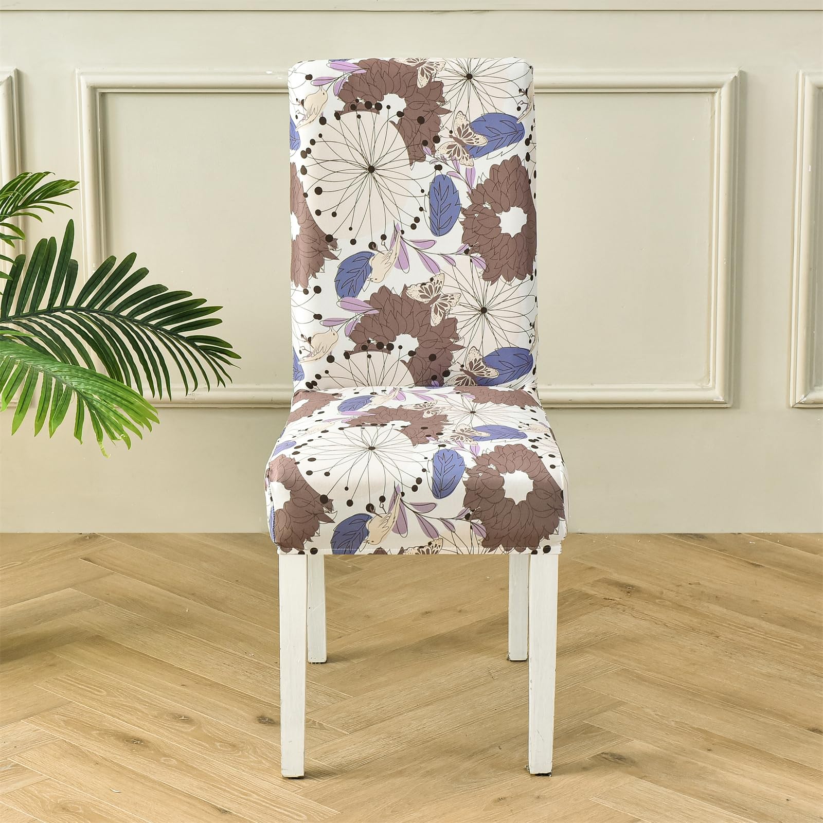 HZDHCLH Chair Covers Slipcovers 4/6 PCs Stretch Removable Washable Short Dining Chair Protector Cover Seat for Hotel,Dining Room,Ceremony (butterfly flowers,6 PCS) - Image 4