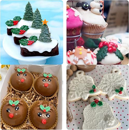 Miniatura 7 de Moldes de silicona de hojas de acebo, moldes de chocolate de hojas de acebo de Navidad, molde para hornear fondant en forma de hoja para decoración