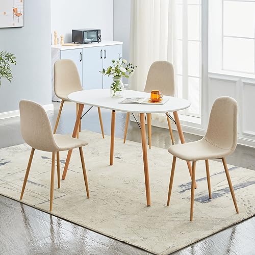 Miniatura 5 de COZYCASA Juego de 4 sillas de comedor estilo moderno de mediados de siglo sillas laterales de comedor con patas de metal cómodas para cocina sala de