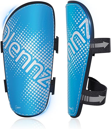 Miniatura 1 de RAYSHARP Espinilleras de fútbol para jóvenes, cómodas y duraderas, con correas ajustables para niños, niñas, adolescentes y adultos