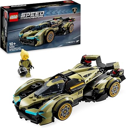 LEGO Speed Champions Super Car Lamborghini Lambo V12 Vision GT, Macchina Giocattolo per Bambini da 10 Anni, Modellino di Auto da Costruire con Minifigure del Pilota, Idea Regalo da Collezione 76923