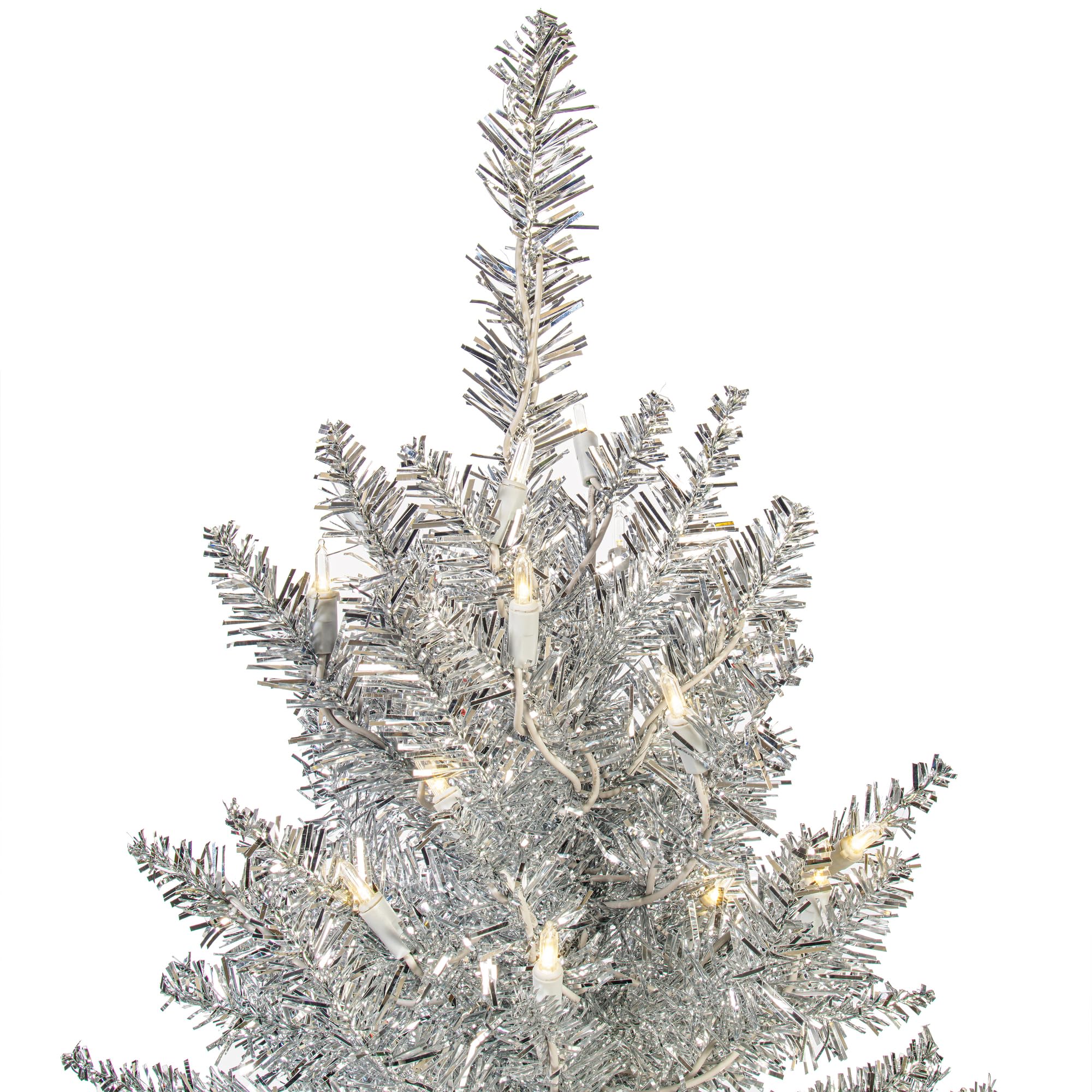 Amazon.com: Vickerman 3' Silver Tinsel Fir Artificial Christmas