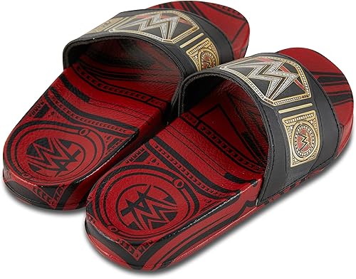 Miniatura 6 de WWE Sandalias con cinturón de campeonato para niños, John Cena, Roman Reigns, Seth Rollins World Wrestling Champion - Sandalias deslizantes con