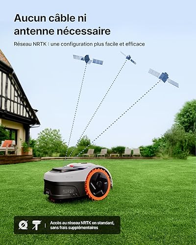 Segway Navimow i205 AWD Robot tondeuse et Garage S, Trois roues motrices, monte les pentes jusqu'à 45%, EFLS NRTK + Vision, Cartographie automatique, sans antenne, jardin de 500 m²(expédié séparément) - 3