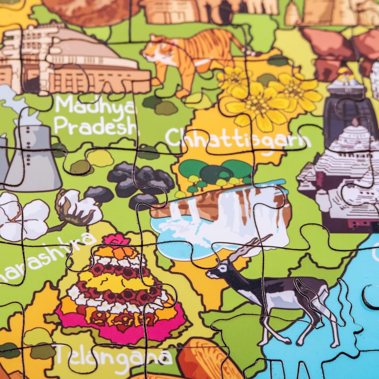 India Map Wooden Jigsaw Puzzle 152 Piece, 10x15 inches