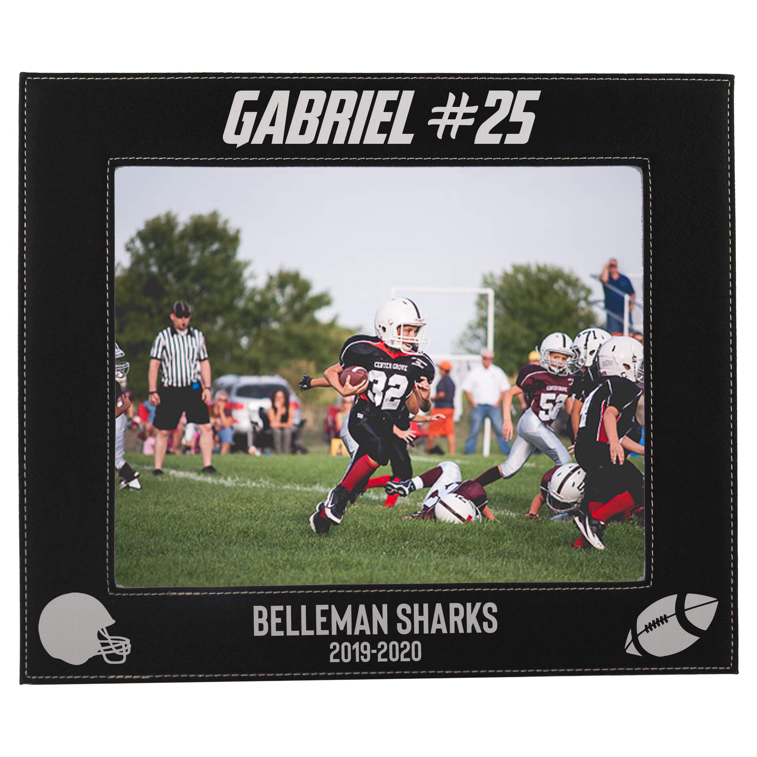 Personalized Football Sports Picture Frame Gifts - Custom Engraved 4x6, 5x7, 8x10 Photo Frames for A