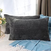 CALIYO Cushion Cover Corduroy Plain Set of 2 Cushion Covers 40 x 60 cm Cushion Covers for Decorative Cushions Sofa Cushion Couch Cushion in Many Colours