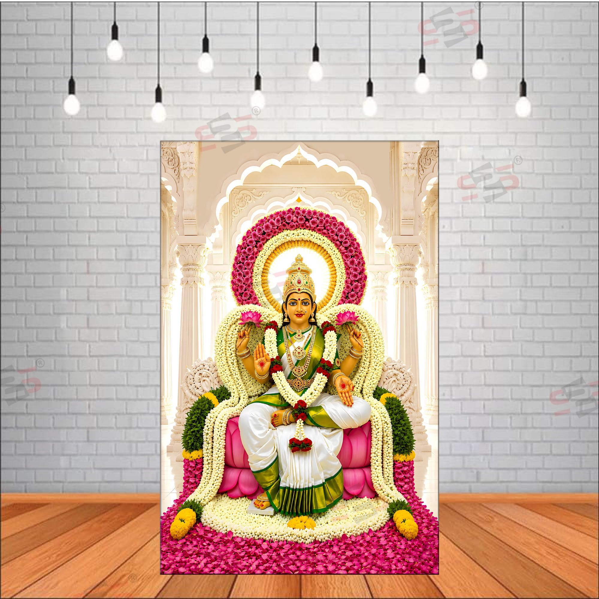S2S Varamaha Lakshmi Backdrop Cloth (3 x 2.5 Feet) | Traditional Pooja Decoration Background Curtain for Varalakshmi Vratham | For Festivals, Weddings, Functions, Ceremonies, Temple & Home Décor-image-11