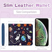 Vista 14 de Cartera de cuero de dibujos animados para mujer, c-mármol azul, Lindo