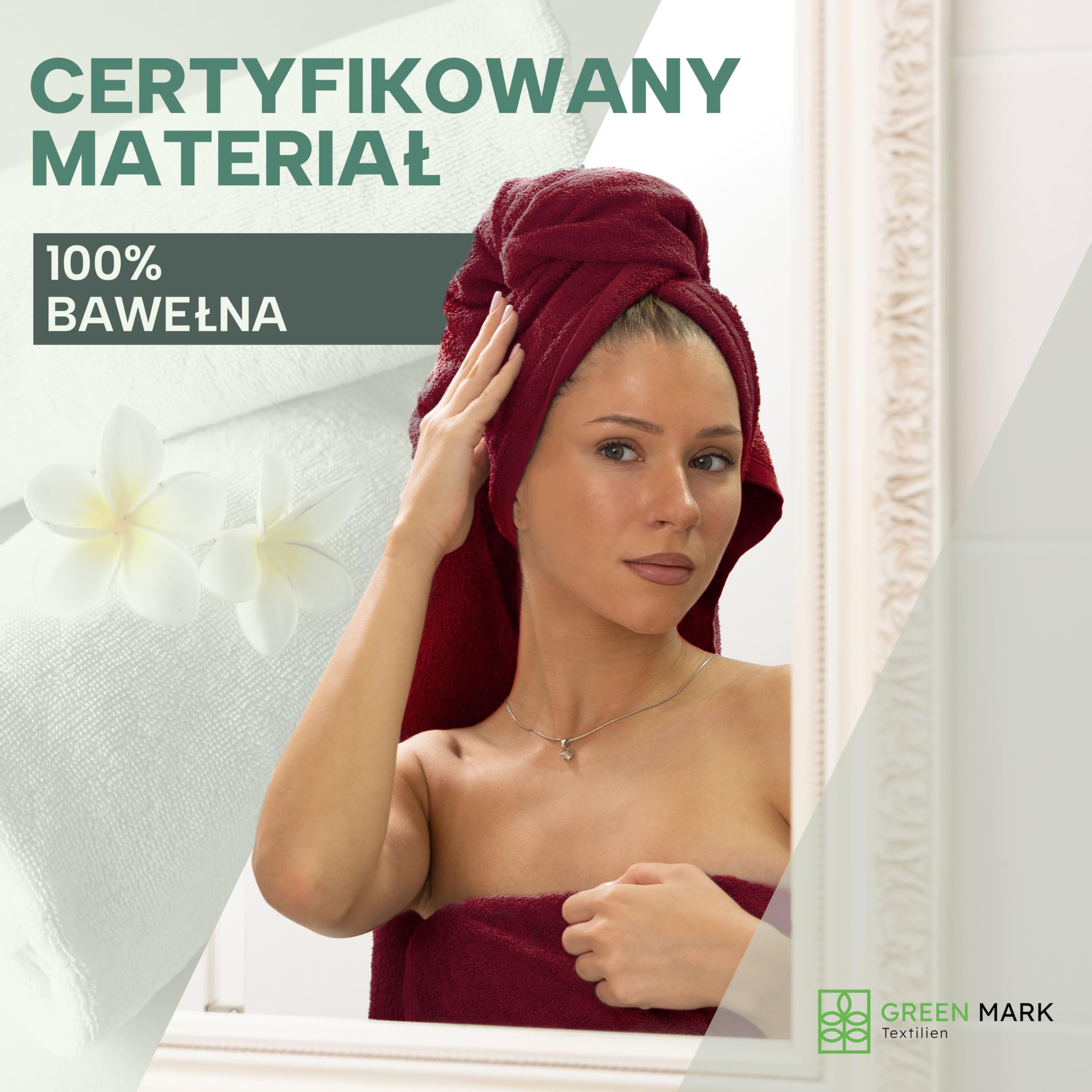 GREEN MARK Ręczniki – Zestaw 8 Sztuk – 100% Bawełna, Miękkie i Wysoko Chłonne, Jakość Premium do Łazienki, Spa i Siłowni, 50 × 100 cm,