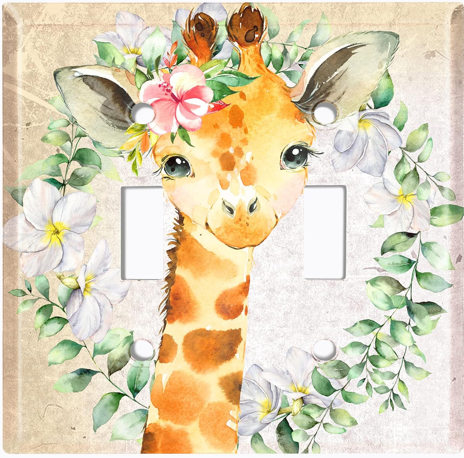 Metal Light Switch Plate Cover Cute Baby Animal Giraffe ANM031