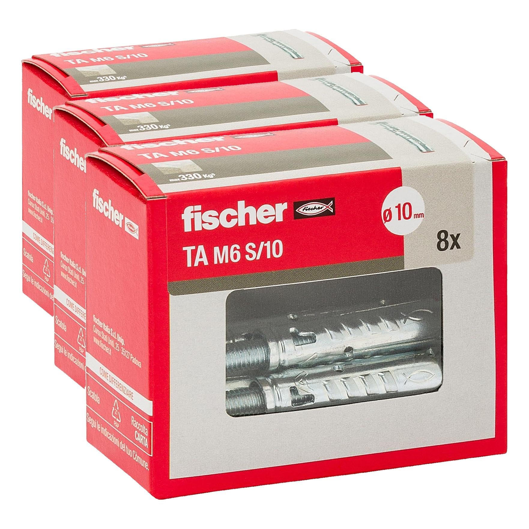 Stahldübel TA M 6 S/10 Y mit Sechskantschraube, 3er Pack
