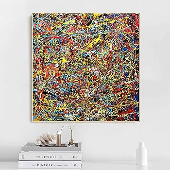 Amazon｜ポップアートホームデコレーション抽象線カラフルジャクソン
