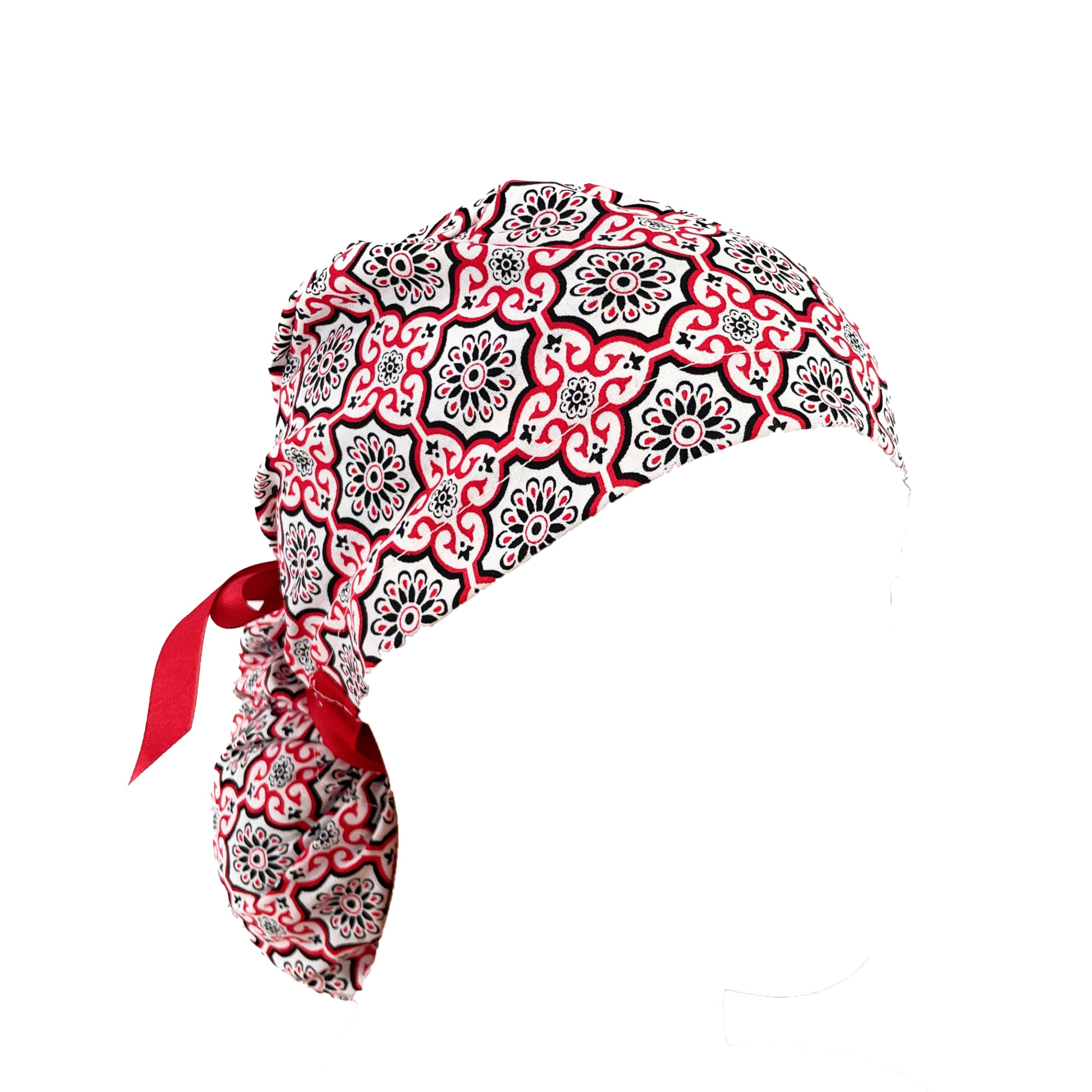 Ponytail Scrub Hat - Various Patterns - Colorful Medallions