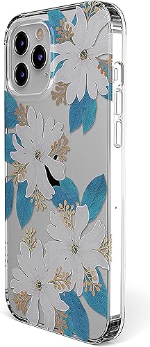 Miniatura 4 de Casely Funda para iPhone 11 Pro Max  Funda floral transparente azul y dorada