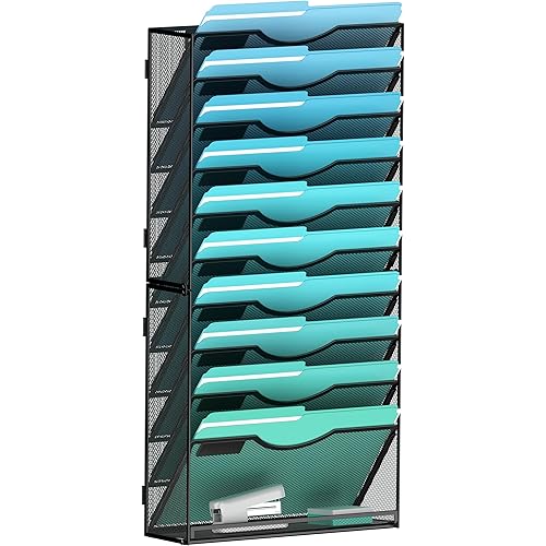 Hanging File Organizer (Black, 11 Tier)
