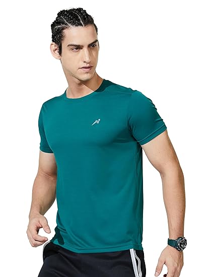 Amazon Brand - Symbol Men's Active Regular Fit Sports T-Shirt (AW17-SYSP-01C_Viridian L)