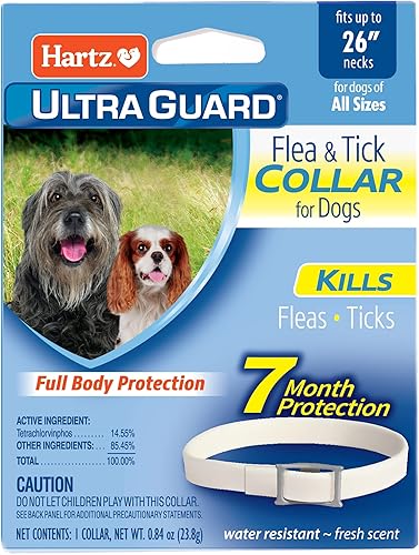 Collar de resguardo de pulgas y garrapatas Ultraguard para perro tamaño grande collar de 26 pulgadas color blanco Blanco