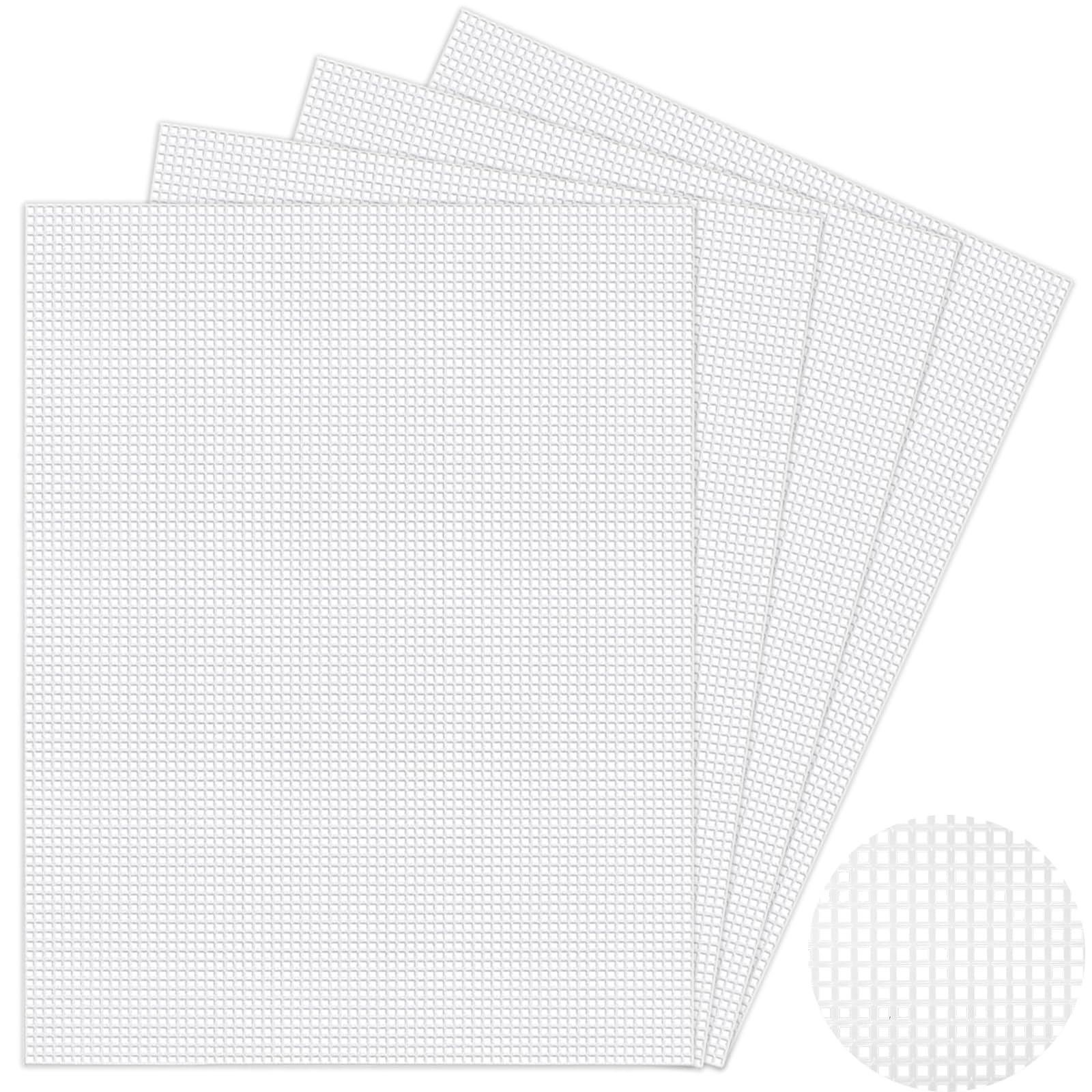 4 PCS 7 Count Plastic Canvas Sheets,10.2 x 13.2 Inch White Plastics Mesh,Eye Meshs for Acrylic Yarn Crochet Embroidery Knit Coasters & Bookmarks Easy-Cut Plastic Mesh Canvas for DIY Craft Embroidery-image-17