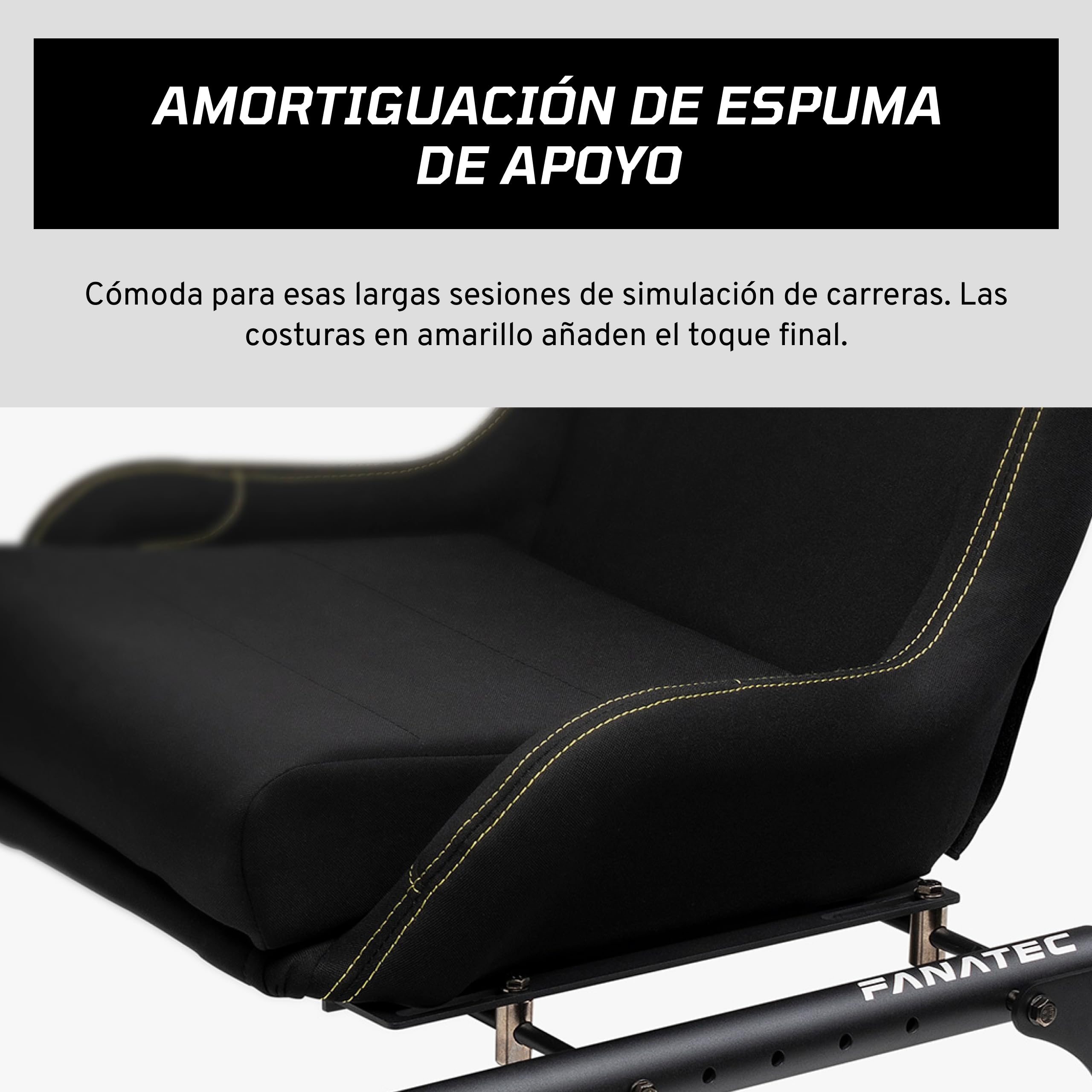 FANATEC Sim Racing CSL Cockpit Seat – Ligero y Duradero, Diseñado para el CSL Cockpit, Tejido Acolchado Transpirable – Negro