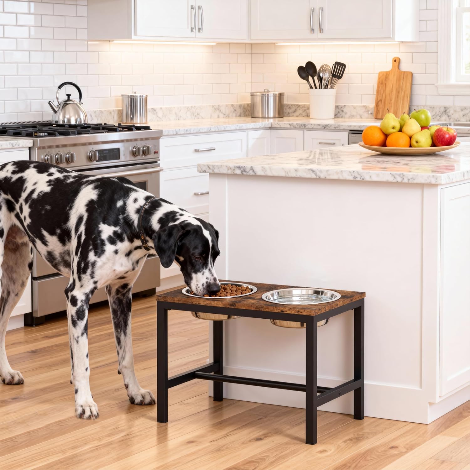 Piskyet Extra Large Elevated Dog Bowls, Metal Raised Dog Bowl Stand with 2 X-Large 304 Stainless Steel Bowls-(12 Cups - 92oz), Non-Slip Tall Stand for Large & Extra Large Breed Dogs - Image 6