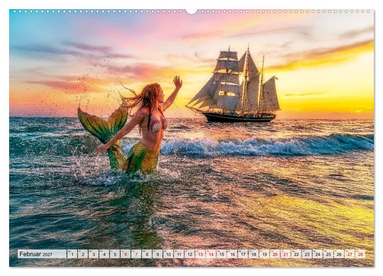 Sirenen - die unheimliche Verlockung (hochwertiger Premium Wandkalender 2027 DIN A2 quer), Kunstdruck in Hochglanz: Tauche ein in eine magische ... jeden Monat des Jahres. (CALVENDO Menschen) | DIN A2 Querformat · Premium-Wandkalender · Tauche ein in eine