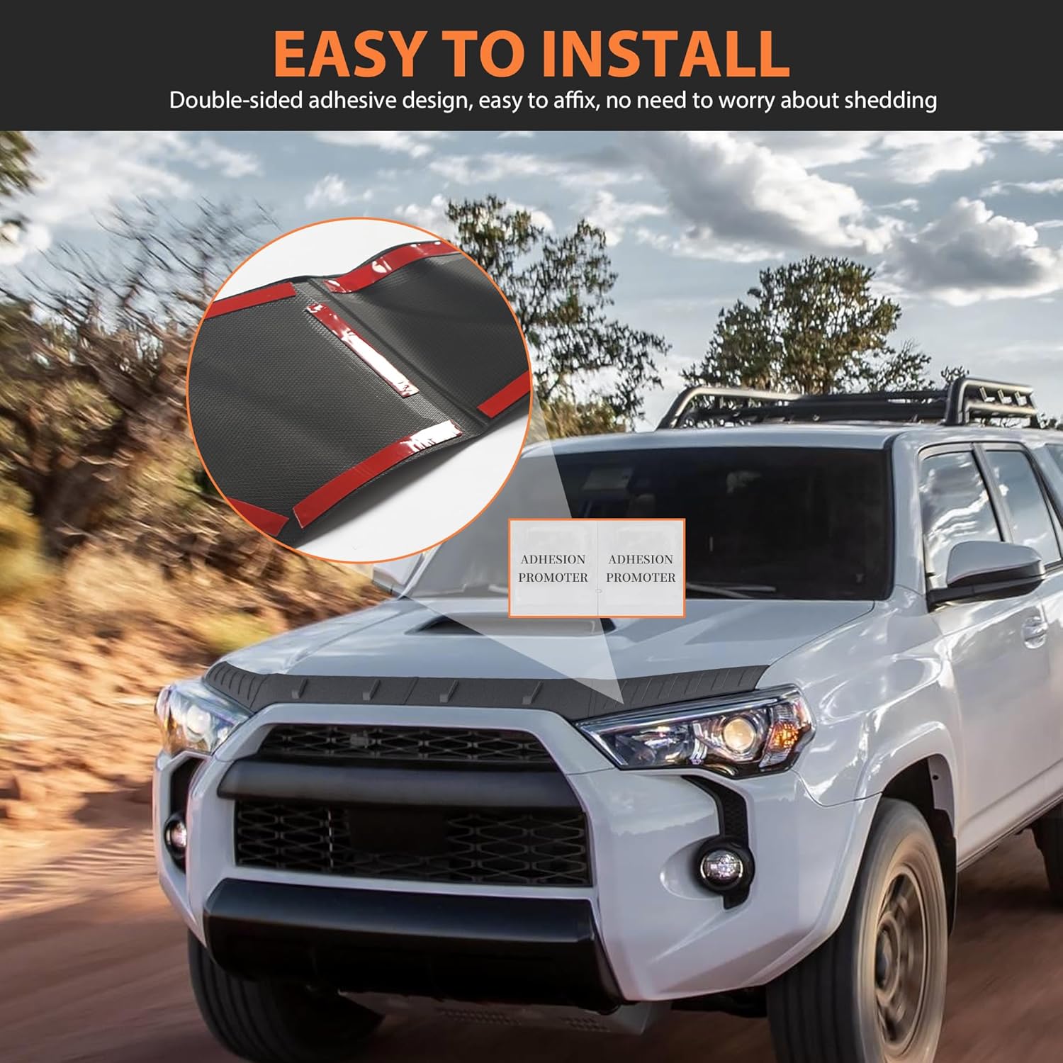 Hood Deflector Fit for Toyota 4Runner 2010-2023 2024 Accessories Bug Deflectors Offroad Hood Shield TPE Low Profile Hood Protector Fit for Toyota 4Runner 2024 2010-2022 2023 Accessory