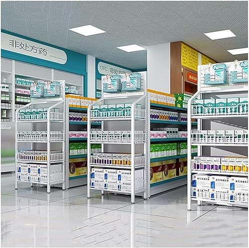 Miniatura 6 de Shelves 4Tier Candy Display Rack Snack Organizer Chip Display Rack,Large Floor Supermarket Snack Organizer Carts,Metal Snack Holder Snack Stand