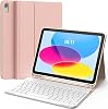 CHESONA Keyboard Case for iPad A16 11th10th Generation 20252022, Detachable Wireless Keyboard, Stand Folio Keyboard Cover with Pencil Holder, Thin & Light Pink