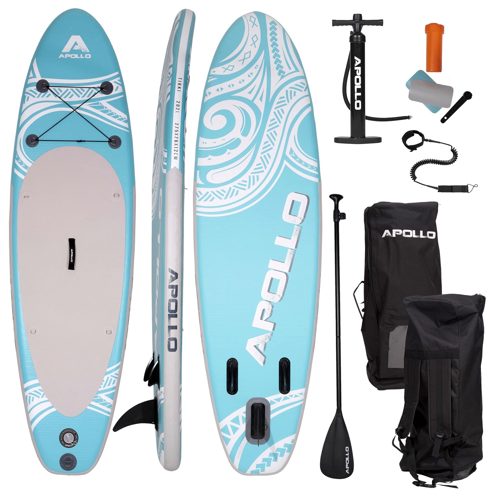 Apollo iSUP Board Complete Set | Inflatable Stand Up Paddle Board | Includes Paddle, Pump | Stand Up Paddling for Beginners and Professionals | 10'8, 12' Stand Up Paddling Board | SUP Board