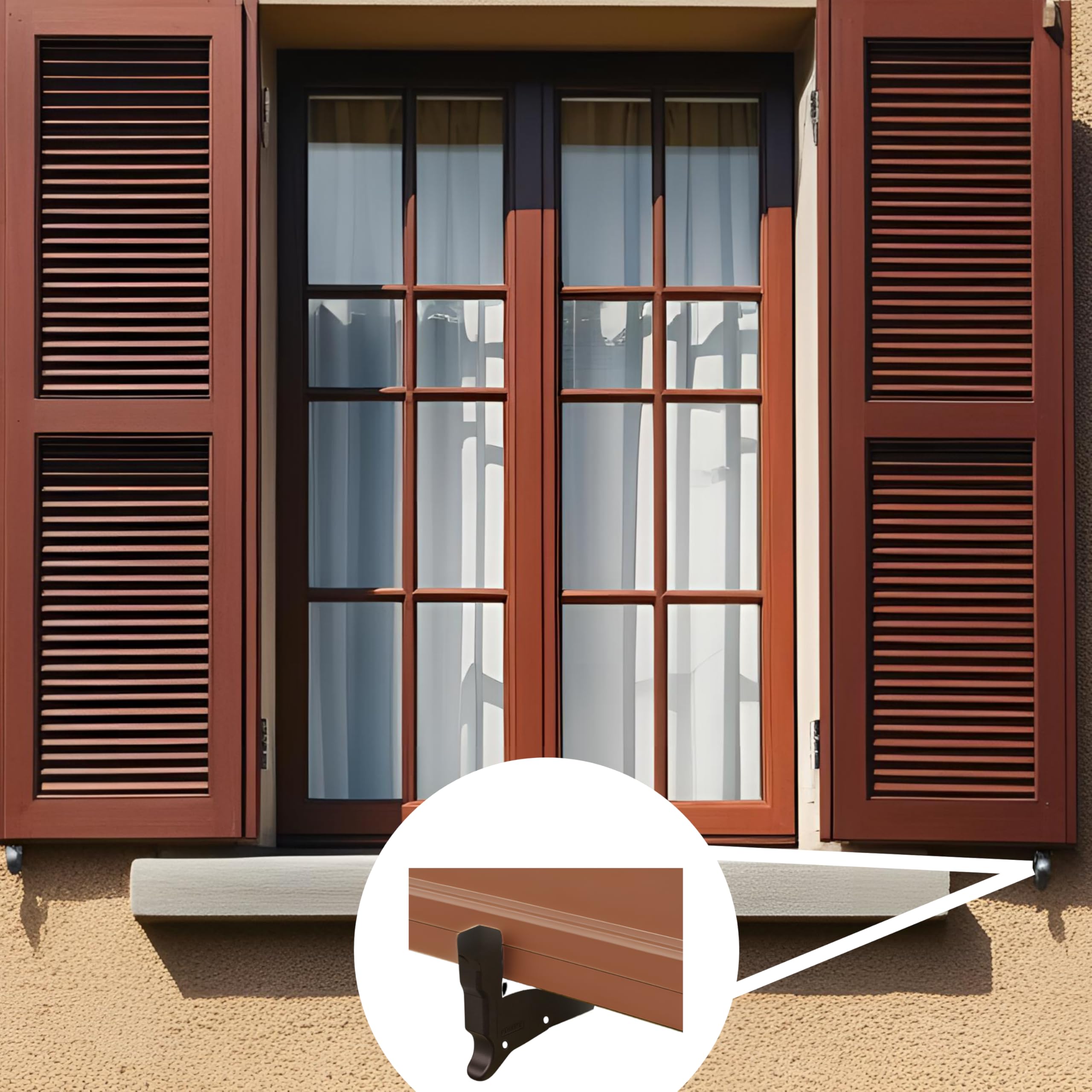 Outdoor Blind Clip with Anchor - Weather Resistant - Suitable for Windows up to 60mm Thickness - Accessory Door Stop (Manual) - Image 4