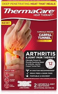 ThermaCare Arthritis Heat Wraps for Hands, Wrists & Knees - 8-Hour Drug-Free Joint Pain Relief, Flexible & Portable - 2 Count