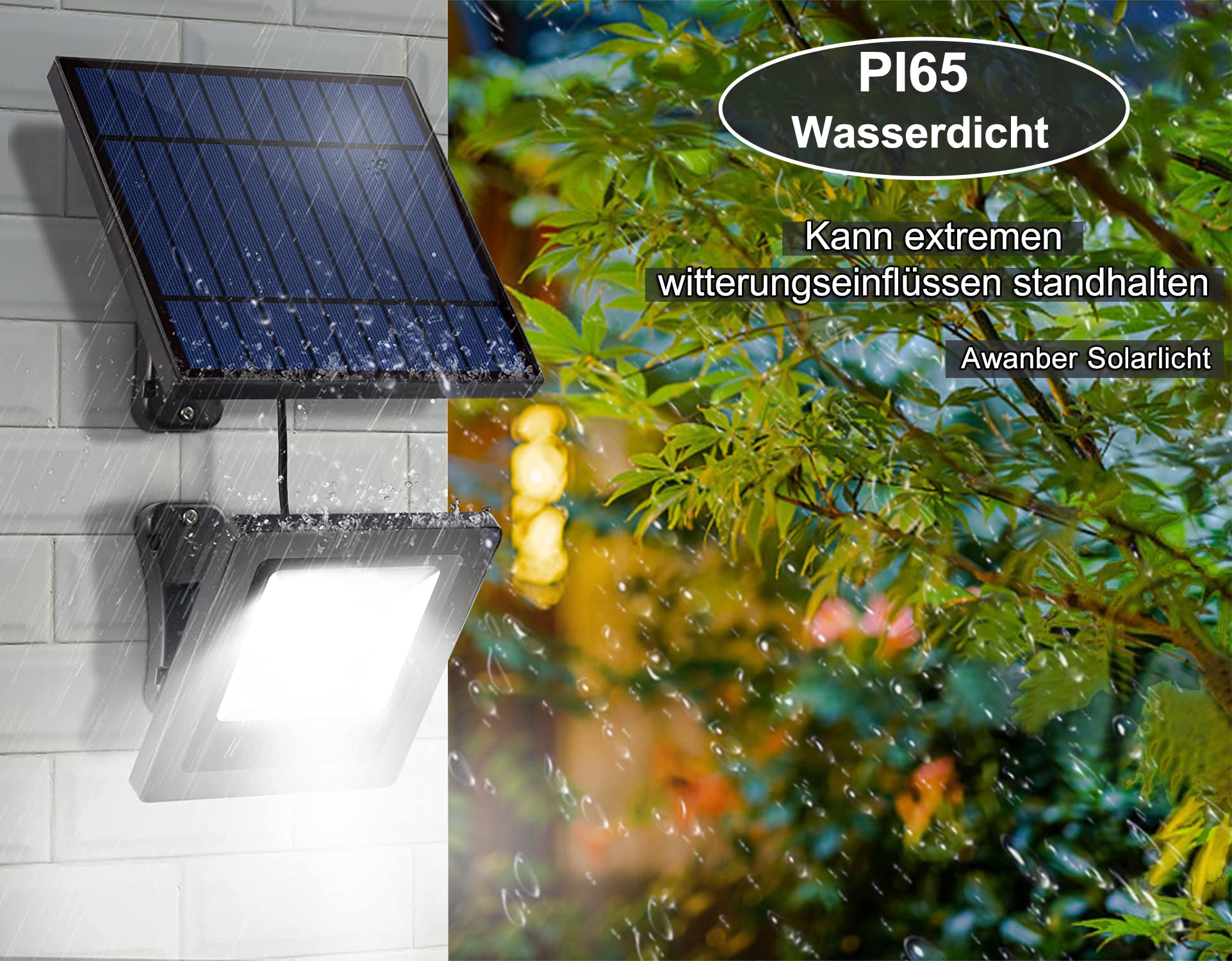 Solarlampen für Außen, Superhelle Automatisch Lichtsensor Solarleuchte IP65 Wasserdicht Wetterfestes Sicherheitslampen LED Außenwandleuchte für Garten, Garage, Balkon, Haustür, Schuppen