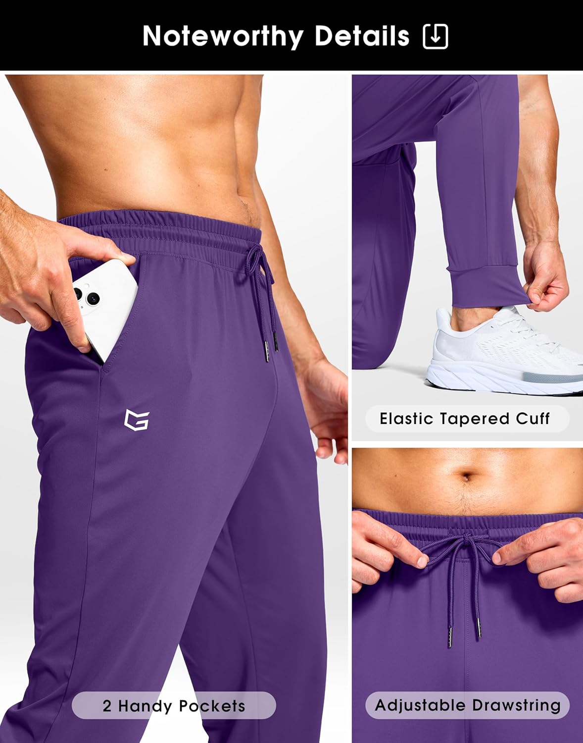 G Gradual Men's Joggers Lightweight Athletic Workout Pants with Pockets Stretch Track Running Sweatpants for Men Gym Sports - Image 5