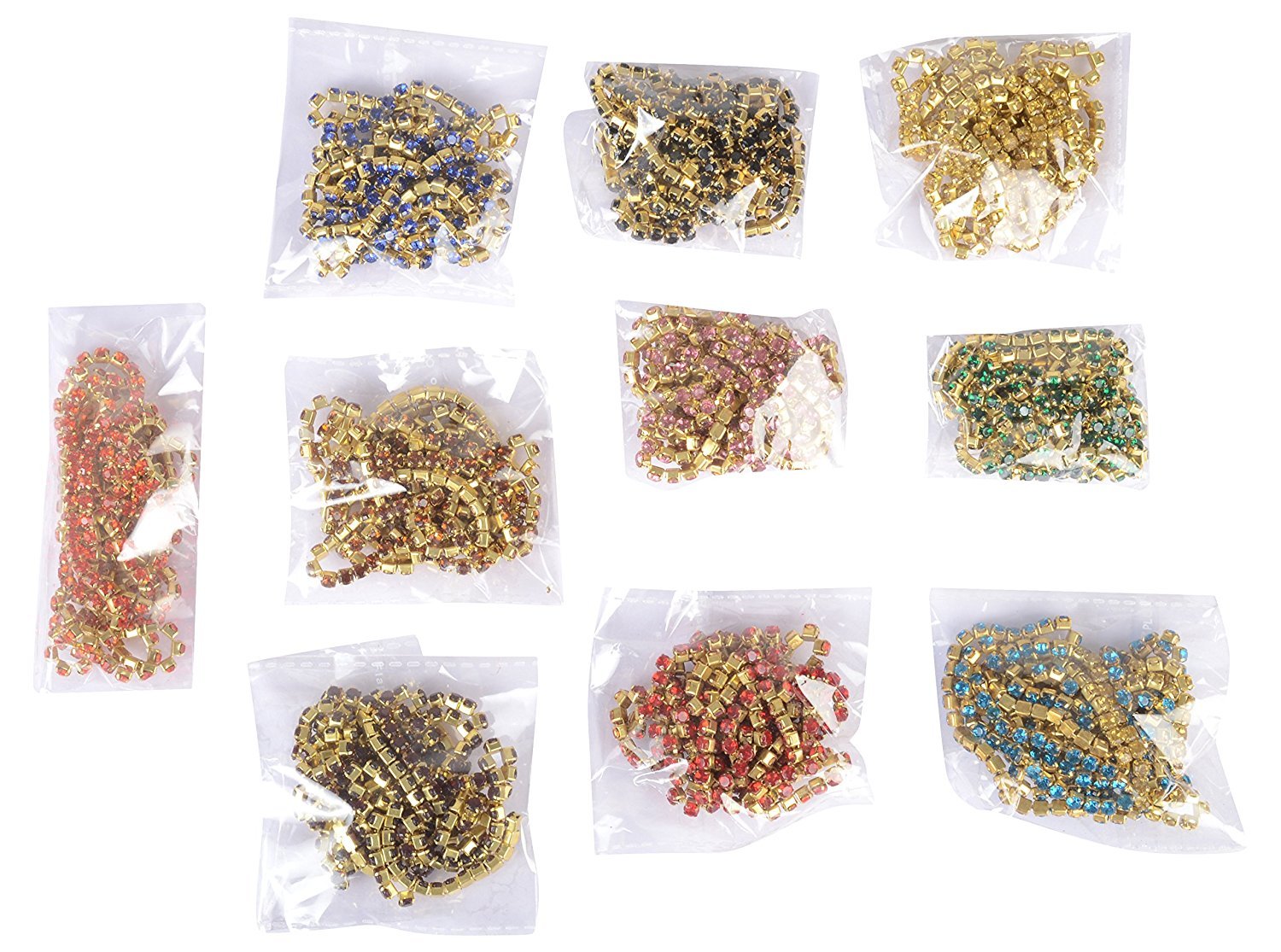 AM Metal Stone Chain Combo for Jewelry Making All Super Bright gliterring Colours, Multicolor-image-4