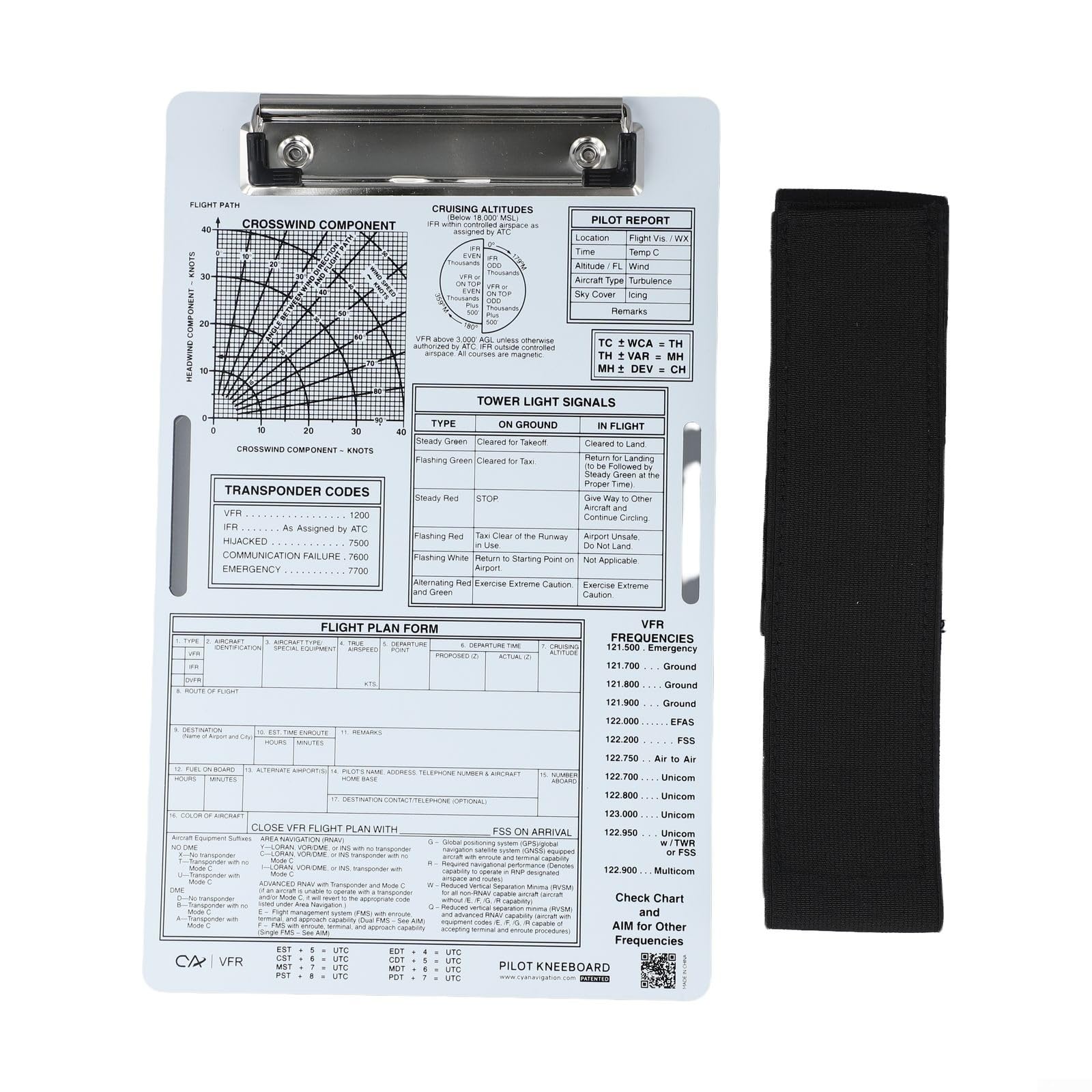 Für Pilot Kneeboard Für IFR Und VFR Flüge Aluminium UTTASU | Metallclip Und Elastischem Band; Befestigung Von Flugkarten Und Notizen; Kontrollierte Für Anwendung