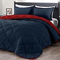 Vista 17 de Downluxe Juego de edredón de tamaño matrimonial, negro y gris, ropa de cama suave para todas las estaciones, 3 piezas, con 2 fundas de almohada