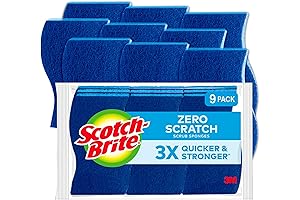 Zero Scratch Non-Scratch Scrub Sponges in Blue for Kitchen Cleaning