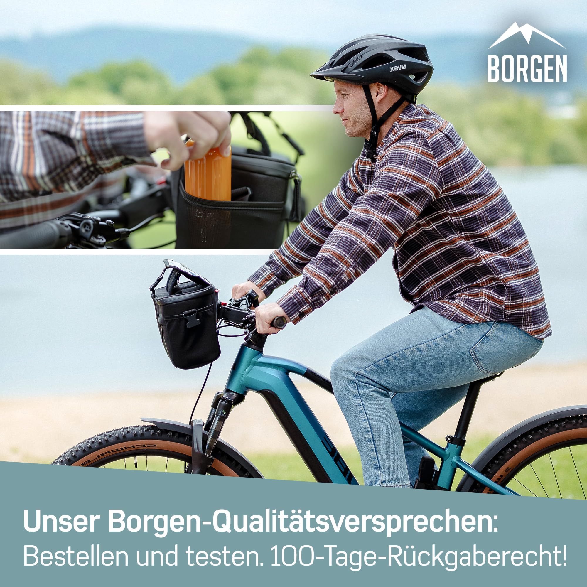 Borgen KLICKfix Lenkertasche Smartphone - Wasserabweisende und geräumige Fahrradlenkertasche 6 L - Fahrradtasche Lenker ebike - Fahrrad Lenkertasche Handy
