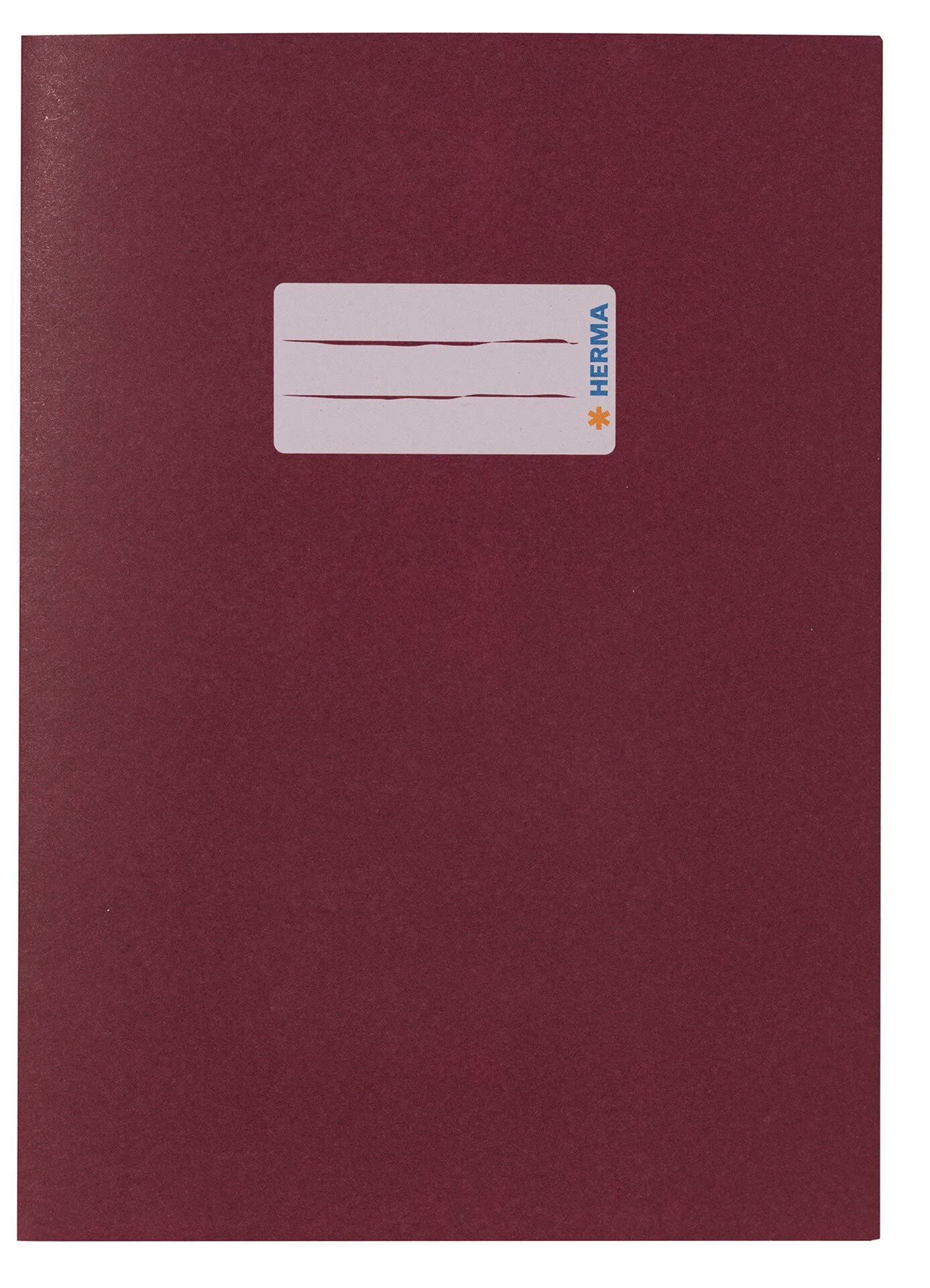 HERMA 7018 Notebook Covers A5 Paper Wine Red, Pack of 10, Notebook Covers with Labelling Field Made of Extremely Strong Paper and Rich Colours, Exercise Book Cover Set for School Notebooks, Coloured