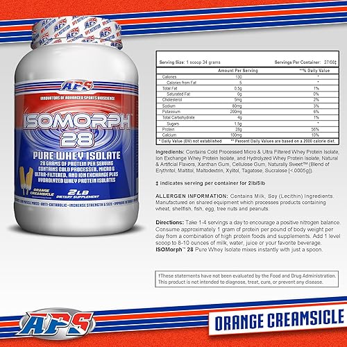 Miniatura 2 de APS Nutrition Isomorph, suplemento de proteína de aislamiento de suero de leche de alta calidad, 1