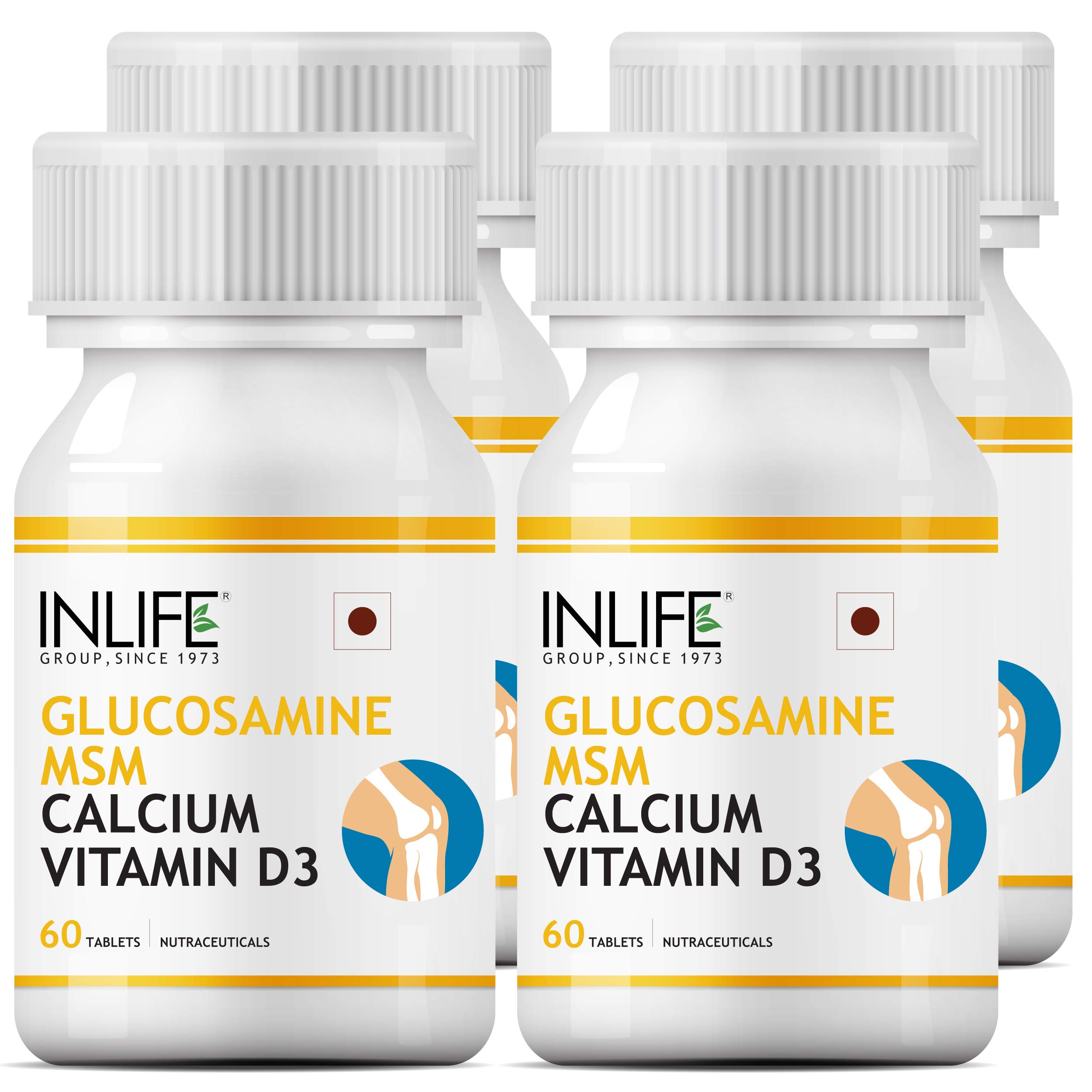 INLIFE Glucosamine Tablets for Joint | With MSM Calcium & Vitamin D3 | Cartilage, Bone Health Supplement - 60 Tablets (Pack of 4, 240) (B0813KPWQ6) Amazon Price History, Amazon Price Tracker