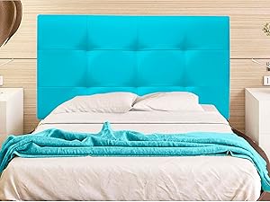 ONEK-DECCO Cabecero Mod. Big Tennessee tapizado en Polipiel de Dormitorio Medidas cabecero de Cama niño, Juvenil y Matrimonio Cabezal, tapizado, Acolchado (180x70, Turquesa)
