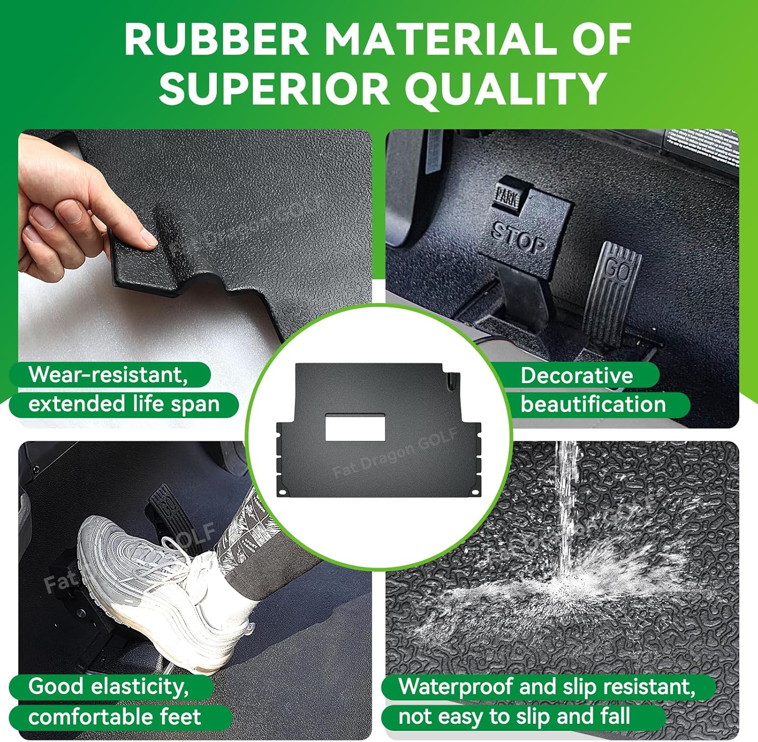 Panglong Precedent Golf Cart Full Coverage Liner Floor Mat, Club Car Precedent & Tempo Floor Mat Suitable for Club Car Precedent 2004-UP and 2018-UP Tempo, OEM #102504801, 102504802, 103926401