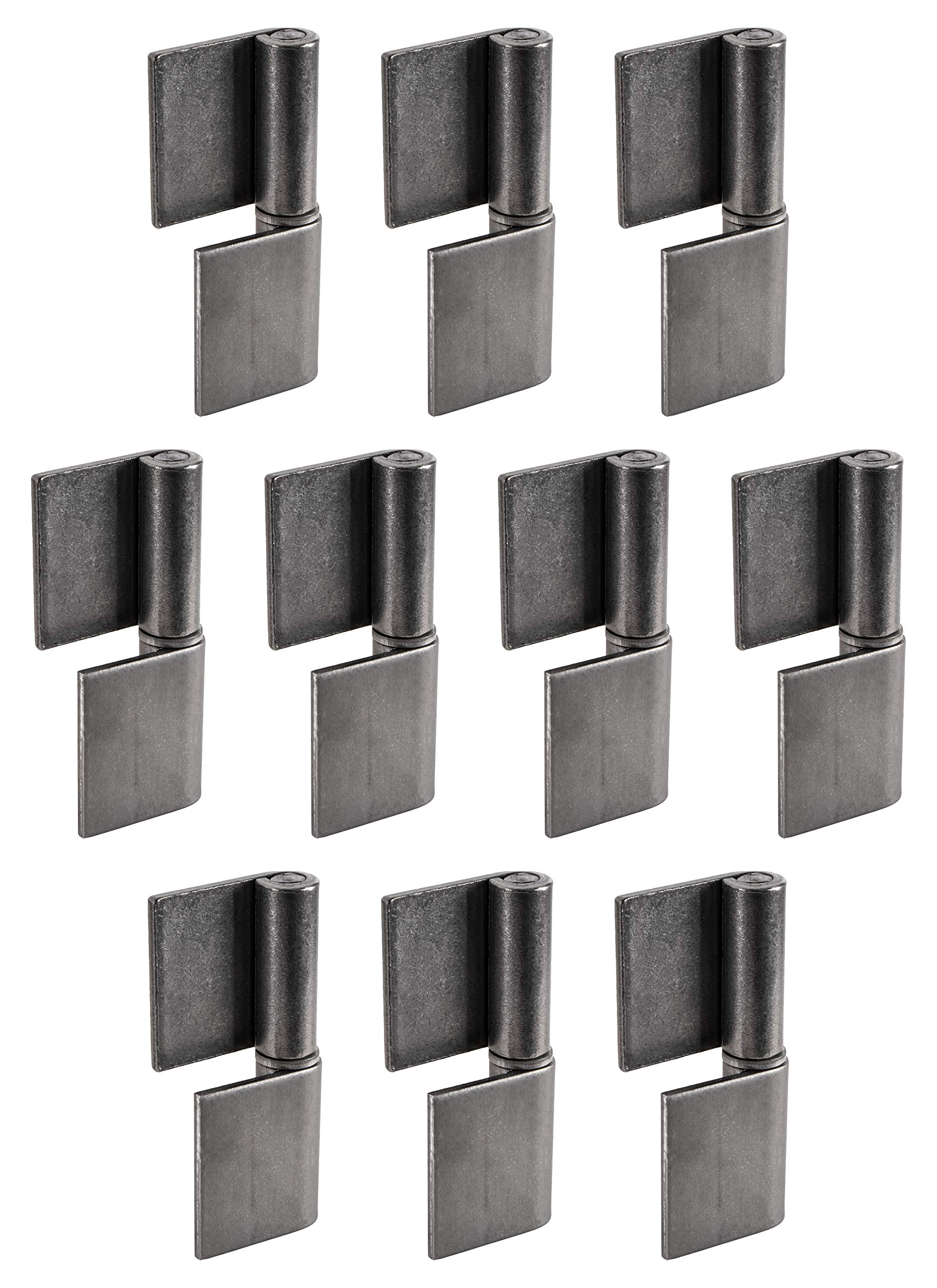 Gedotec Charnières à souder | 10 pièces | Pour portes métalliques | Hauteur 80 mm | DIN droite